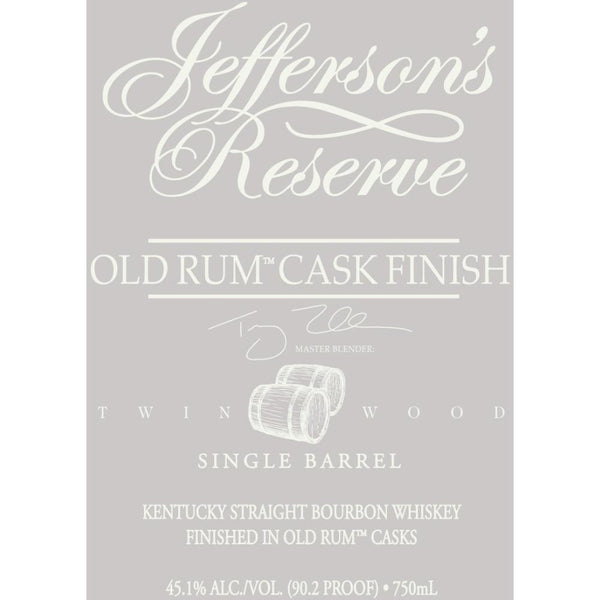 Jefferson's Reserve Old Rum Cask Finish Single Barrel