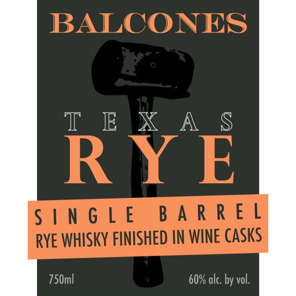 Balcones Single Barrel Texas Rye Finished In Wine Casks