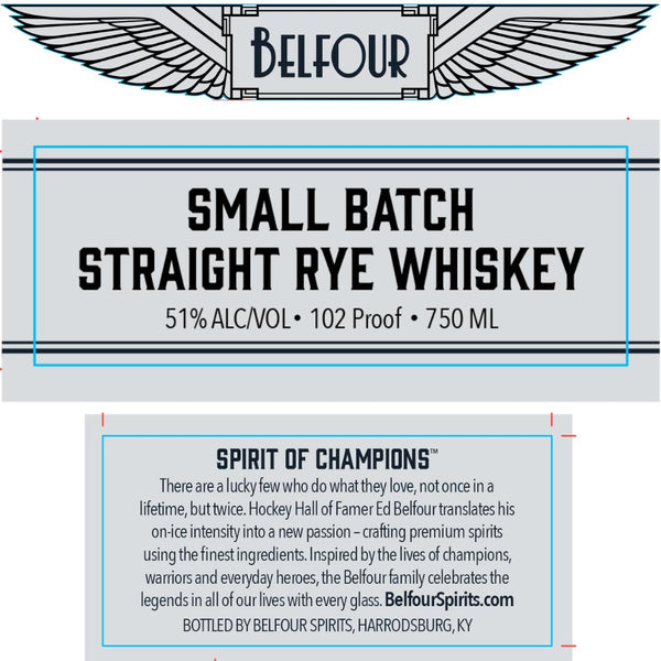 Belfour Small Batch Straight Rye Whiskey By Ed Belfour