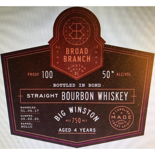 Broad Branch Big Winston Bourbon Bottled In Bond