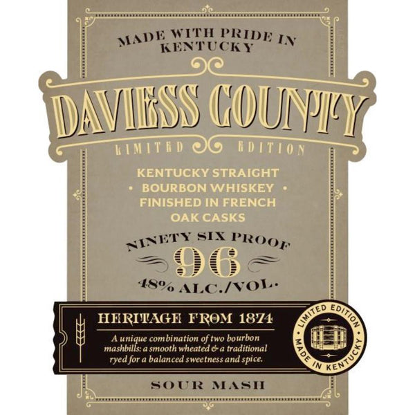 Daviess County Limited Edition French Oak Cask Finished Sour Mash Bourbon