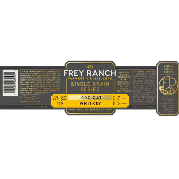 Frey Ranch Farmer & Distillers Single Grain Series Oat Whiskey