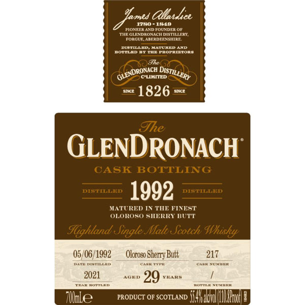 GlenDronach 29 Year Old 1992 Cask #217