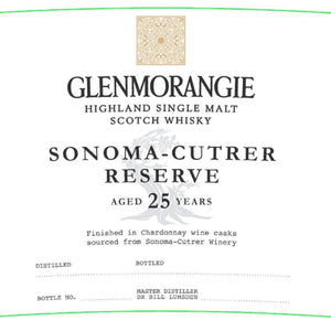 Glenmorangie Sonoma-Cutrer Reserve 25 Year Old Scotch Glenmorangie