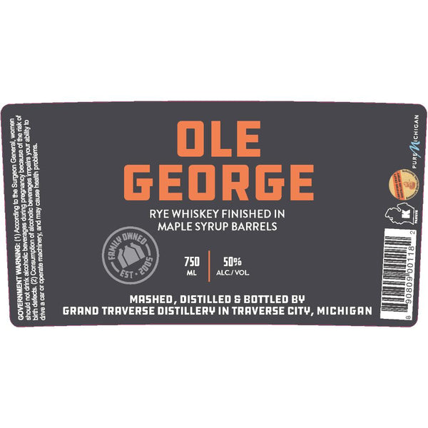 Grand Traverse Distillery Ole George Rye Whiskey