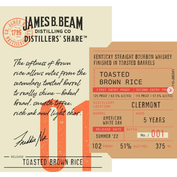 James B. Beam Distillers Share Toasted Brown Rice Bourbon