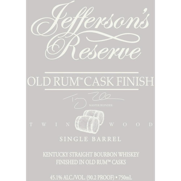 Jefferson's Reserve Old Rum Cask Finish Single Barrel