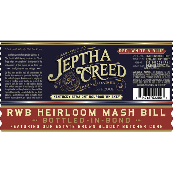 Jeptha Creed Red, White & Blue Kentucky Straight Bourbon