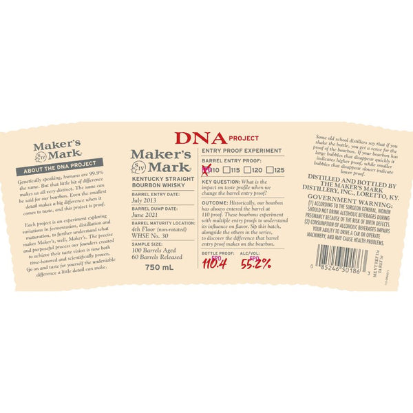 Maker's Mark DNA Project Entry Proof Experiment