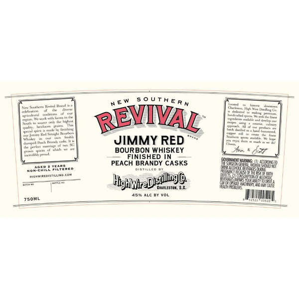 New Southern Revival Jimmy Red Bourbon Finished In Peach Brandy Casks