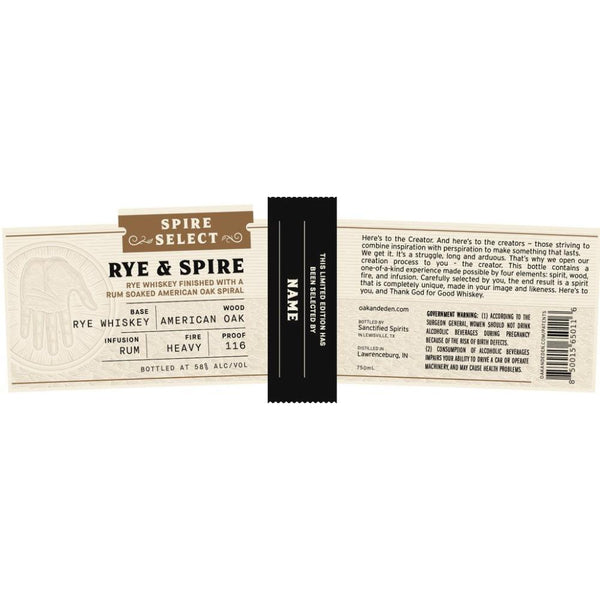 Oak & Eden Rye & Spire Single Barrel