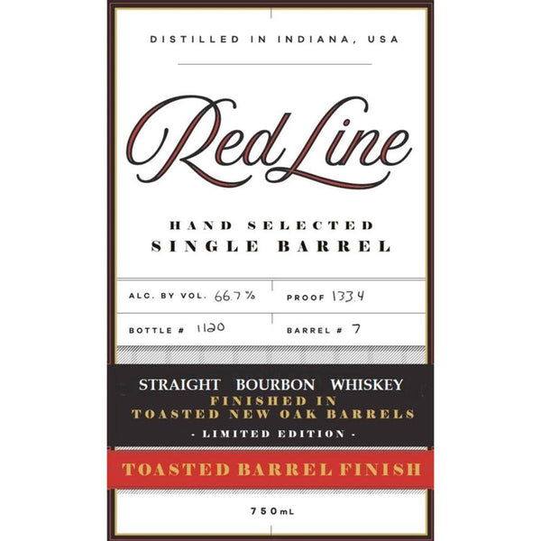 Red Line Single Barrel Bourbon Finished In Toasted New Oak Barrels
