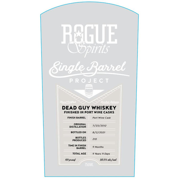 Rogue Single Barrel Project Dead Guy Whiskey Finished In Port Wine Casks