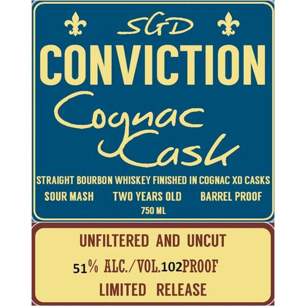 Southern Grace Distilleries Conviction Cognac Cask Finished Bourbon
