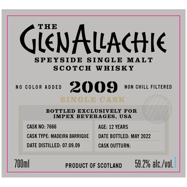 The GlenAllachie 2009 12 Year Madeira Barrique Single Cask #7666