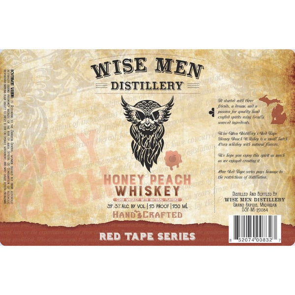 Wise Men Distillery Red Tape Honey Peach Whiskey