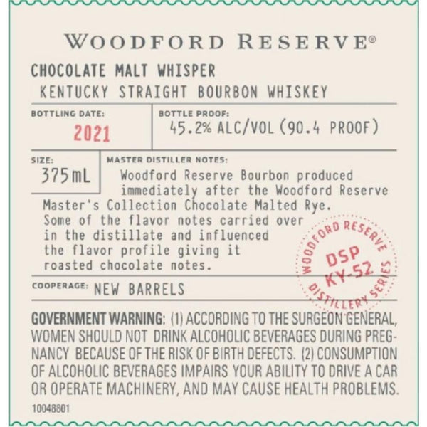 Woodford Reserve Chocolate Malt Whisper Bourbon
