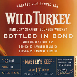 Buy Wild Turkey Master's Keep Bottled In Bond 17 Year Old online from the best online liquor store in the USA.