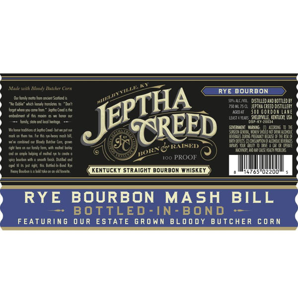 Jeptha Creed Bottled In Bond Straight Bourbon